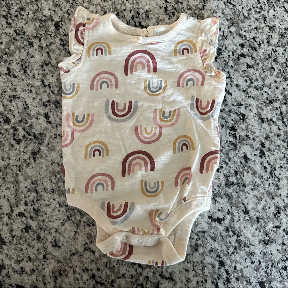 3-6 Mos Rainbow Ruffle Bodysuit
